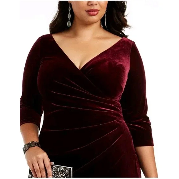 Alex Evenings | Dresses | Alex Evenings 6w Burgandy Velvet Ruched Dress  Tulip Hem Glamgoth Sexy Romantic | Poshmark